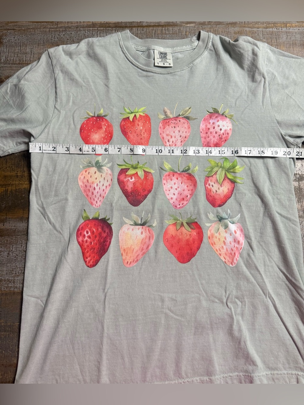 Comfort Colors Bay Tee with Strawberry Print - Picture 5 of 6